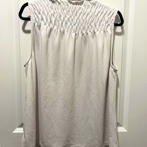 Ann Taylor Factory mock neck cream sleeveless blouse